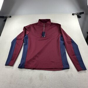 Holderness & Bourne Pullover Mens Large Port Navy The Brady 1/4 Zip Golf DryLuxe